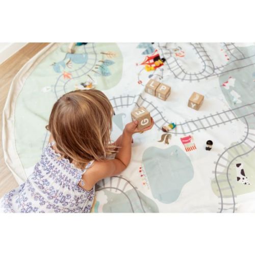 Play&Go Hrací deka/vak na hračky Train Toy Storage