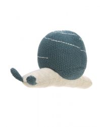 Lässig Hračka Knitted Toy with Rattle Garden Explorer snail blue