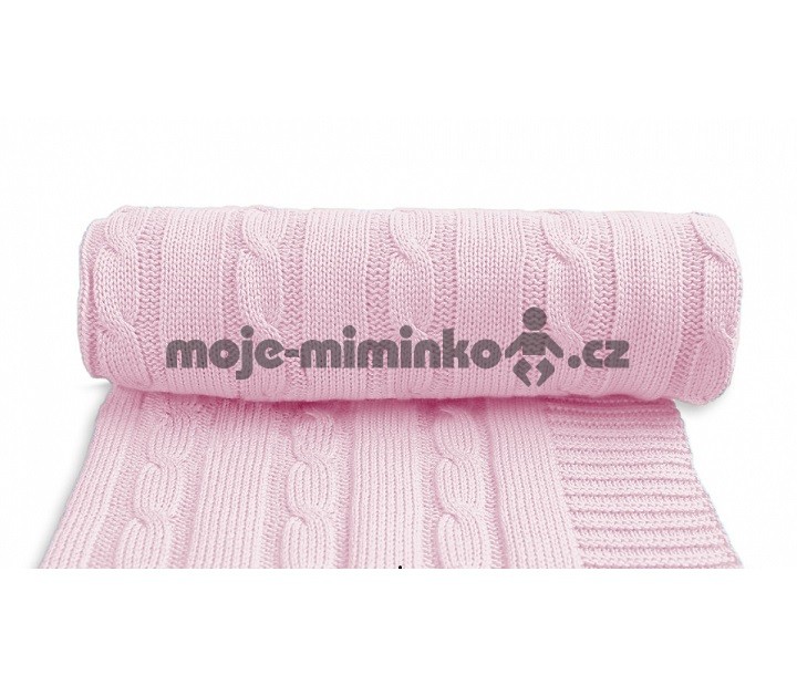 Dětská pletená deka růžová