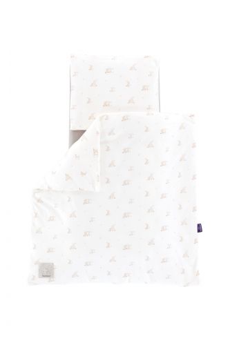 TRÄUMELAND Povlečení do kolébky Jersey 80/80 + 35/40 HopHop Bunny Beige