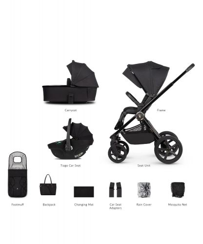 Kočárek Venicci Upline 2 All Black + autosedačka Venicci Tiago