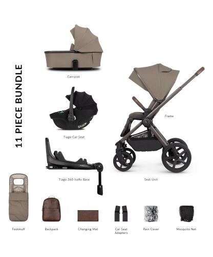 Kočárek Venicci Upline 2 SE Powder + autosedačka Tiago + Isofix báse 360° Tiago