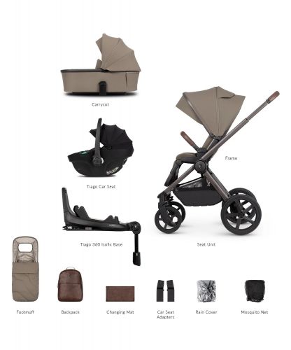 Kočárek Venicci Upline 2 SE Powder + autosedačka Venicci Tiago + Isofix báse 360° Tiago