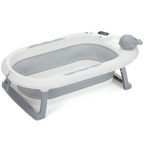 Fillikid Skládací dětská vanička Beluga s teploměrem white-grey