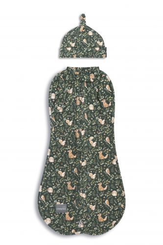 Sleepee Zavinovačka Second Step Swaddle s čepičkou zdarma Green Forest