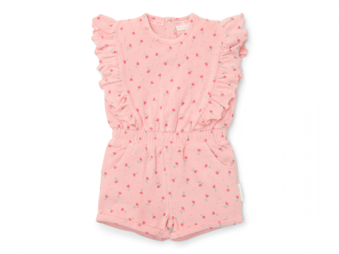 Little Dutch Overal letní Sunny Flowers Blush Pink vel. 74/80