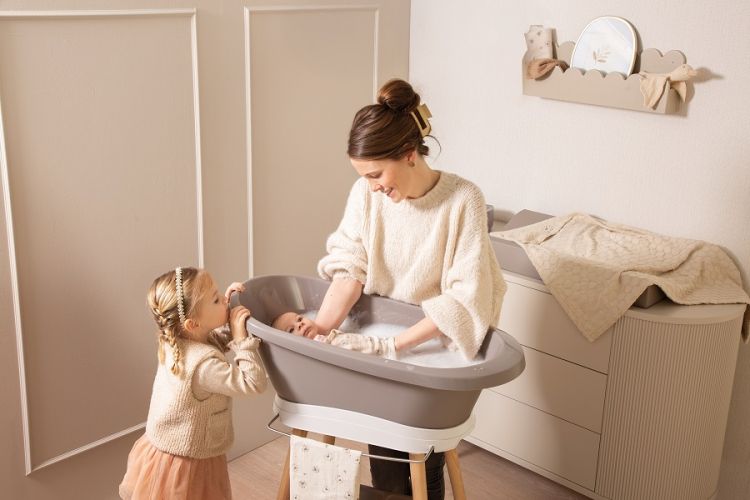Bebe-Jou Sada vaničky Sense Chalk Brown a stojanu Sense White