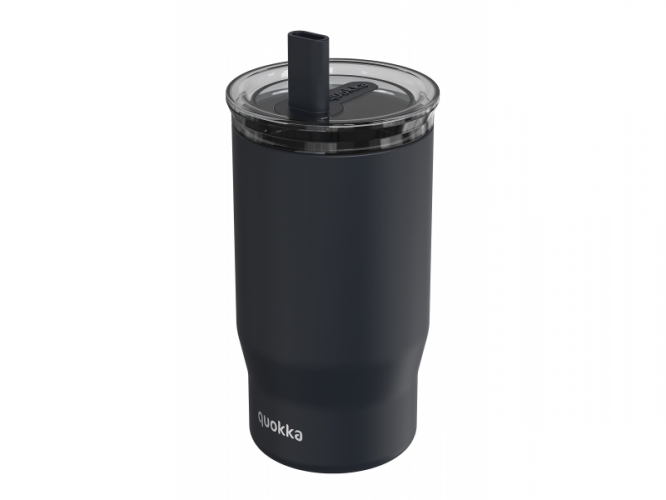 Quokka Nerezový termohrnek s brčkem Mist Black 720 ml