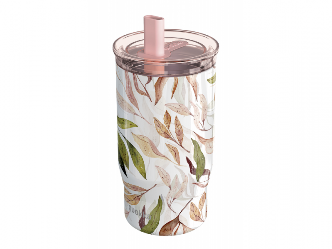 Quokka Nerezový termohrnek s brčkem Mist Falling Leaves 720 ml