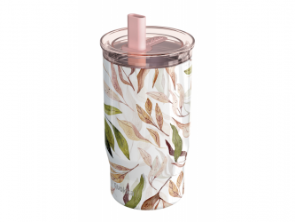 Quokka Nerezový termohrnek s brčkem Mist Falling Leaves 720 ml