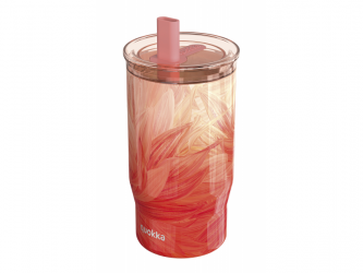 Quokka Nerezový termohrnek s brčkem Mist Peach Petals 720 ml