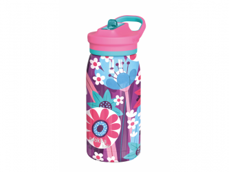 Quokka Nerezová termoláhev s pítkem Pop Kids Blooming Garden 445 ml