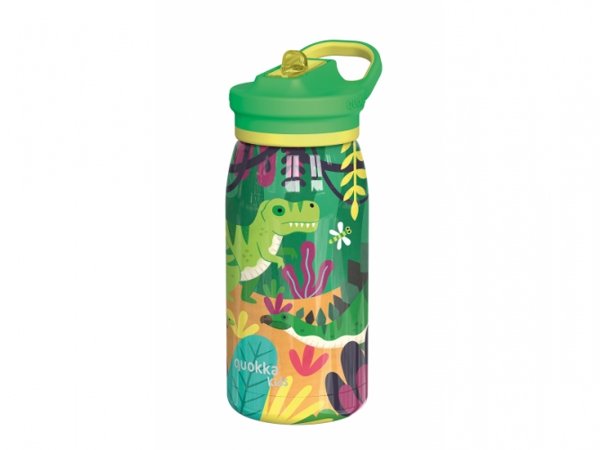 Quokka Nerezová termoláhev s pítkem Pop Kids Dinosaurus Jungle 445 ml