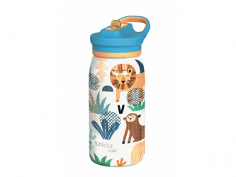 Quokka Nerezová termoláhev s pítkem Pop Kids Safari 445 ml