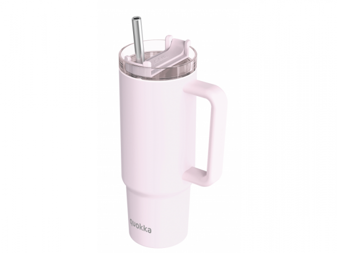 Quokka Nerezový termohrnek s brčkem Stream Light Pink 950 ml