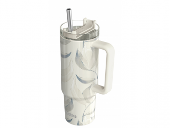Quokka Nerezový termohrnek s brčkem Stream Cotton 950 ml