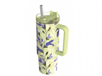 Quokka Nerezový termohrnek s brčkem Stream Matcha 950 ml