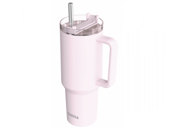 Quokka Nerezový termohrnek s brčkem Stream Light Pink 1200 ml