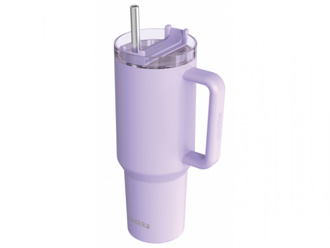 Quokka Nerezový termohrnek s brčkem Stream Purple 1200 ml