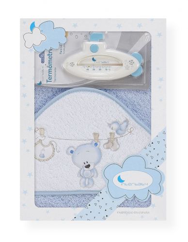 Interbaby Osuška froté Prádlo + teploměr modrá