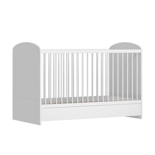 Faktum Variabilní postýlka Mia White 70x140 cm, vzor žirafa, lišta proti okusu, stahovací bočnice