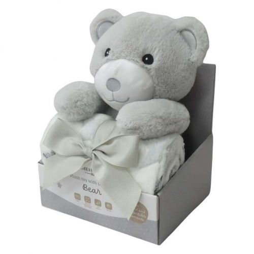 FREEON Free2Play Plyšová hračka s dekou Teddy Grey/White