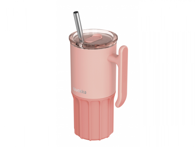 Quokka Nerezový termohrnek s brčkem Umi Peachy Pink 720 ml