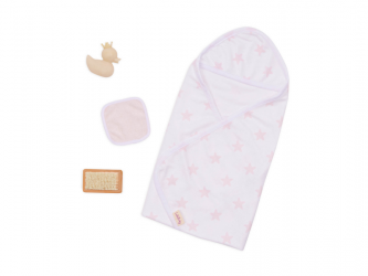 LullaBaby Osuška pro panenku s doplňky