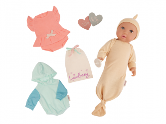 LullaBaby Panenka 35 cm s překvapením Gender Reveal