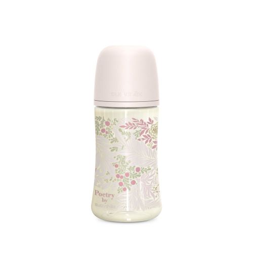 Suavinex Kojenecká láhev POETRY 270ml fyziol. průtok M růžová