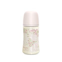 Suavinex Kojenecká láhev POETRY 270ml fyziol. průtok M růžová
