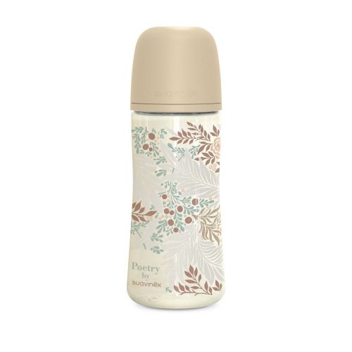 Suavinex Kojenecká láhev POETRY 360ml fyziol. průtok L krémová