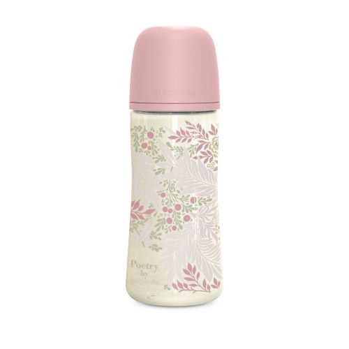 Suavinex Kojenecká láhev POETRY 360ml fyziol. průtok L růžová