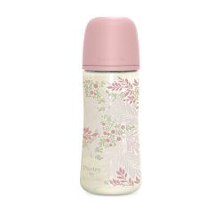 Suavinex Kojenecká láhev POETRY 360ml fyziol. průtok L růžová