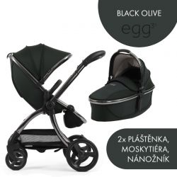 Kočárek BabyStyle Egg3 set 2 v 1 Black Olive 2025