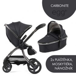 Kočárek BabyStyle Egg3 set 2 v 1 Carbonite 2025