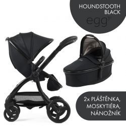 Kočárek BabyStyle Egg3 set 2 v 1 Houndstooth Black 2025 Special Edition