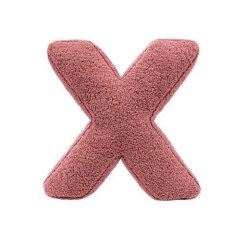 MEALINI Plyšové písmeno Růžové X