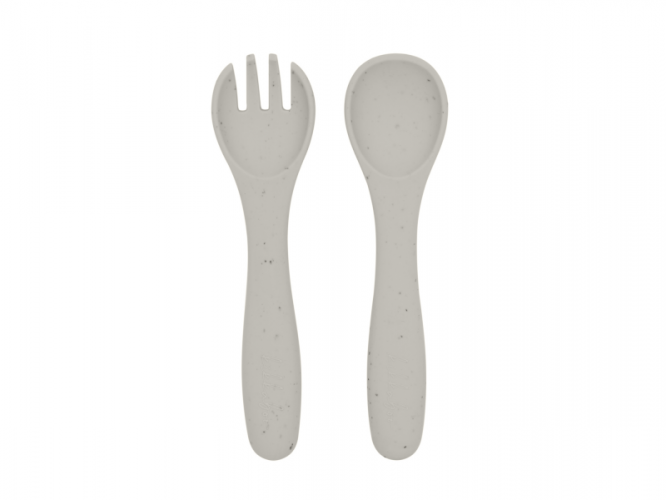 KikkaBoo Příbor 2-dílný Platinum Silicone Sand