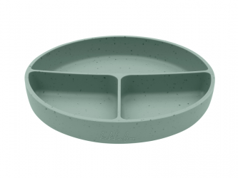 KikkaBoo Talíř dělený s přísavkou Platinum Silicone Sage