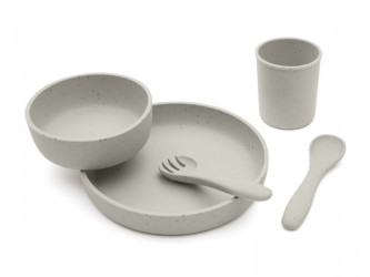 KikkaBoo Jídelní sada 5-dílná Platinum Silicone Sand