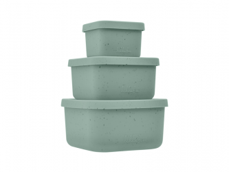 KikkaBoo Sada boxů na svačinu 3 ks Platinum Silicone Sage