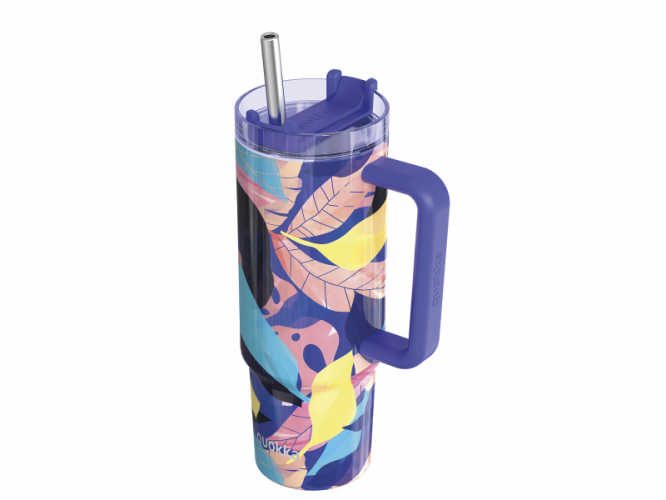 Quokka Nerezový termohrnek s brčkem Vibe Midnight Forest 880 ml