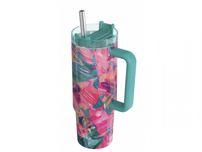 Quokka Nerezový termohrnek s brčkem Vibe Oil Petals 880 ml