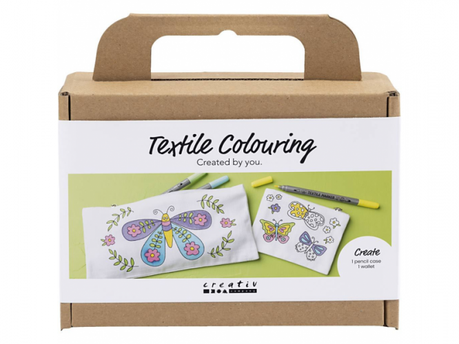 Creativ Company Kreativní sada Mini Craft Kit Textile Colouring Butterflies