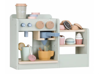 Little Dutch Kávovar dřevěný velký s příslušenstvím Coffee House