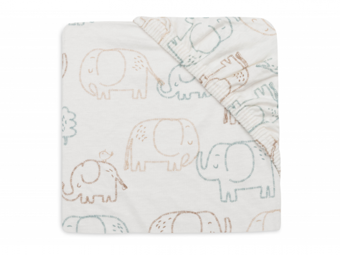 Jollein Prostěradlo napínací 120x60 cm Elephant Tales