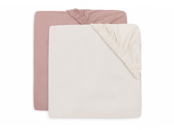 Jollein Prostěradlo napínací 40/50 x 80/90 cm 2 ks Wild Rose/Ivory