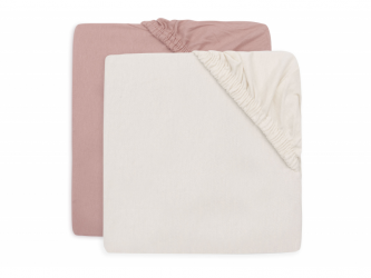 Jollein Prostěradlo napínací 40/50 x 80/90 cm 2 ks Wild Rose/Ivory