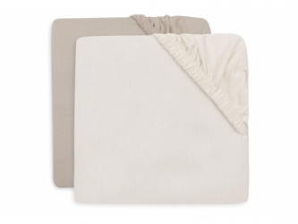 Jollein Prostěradlo napínací 120x60 cm 2 ks Oatmeal/Sand